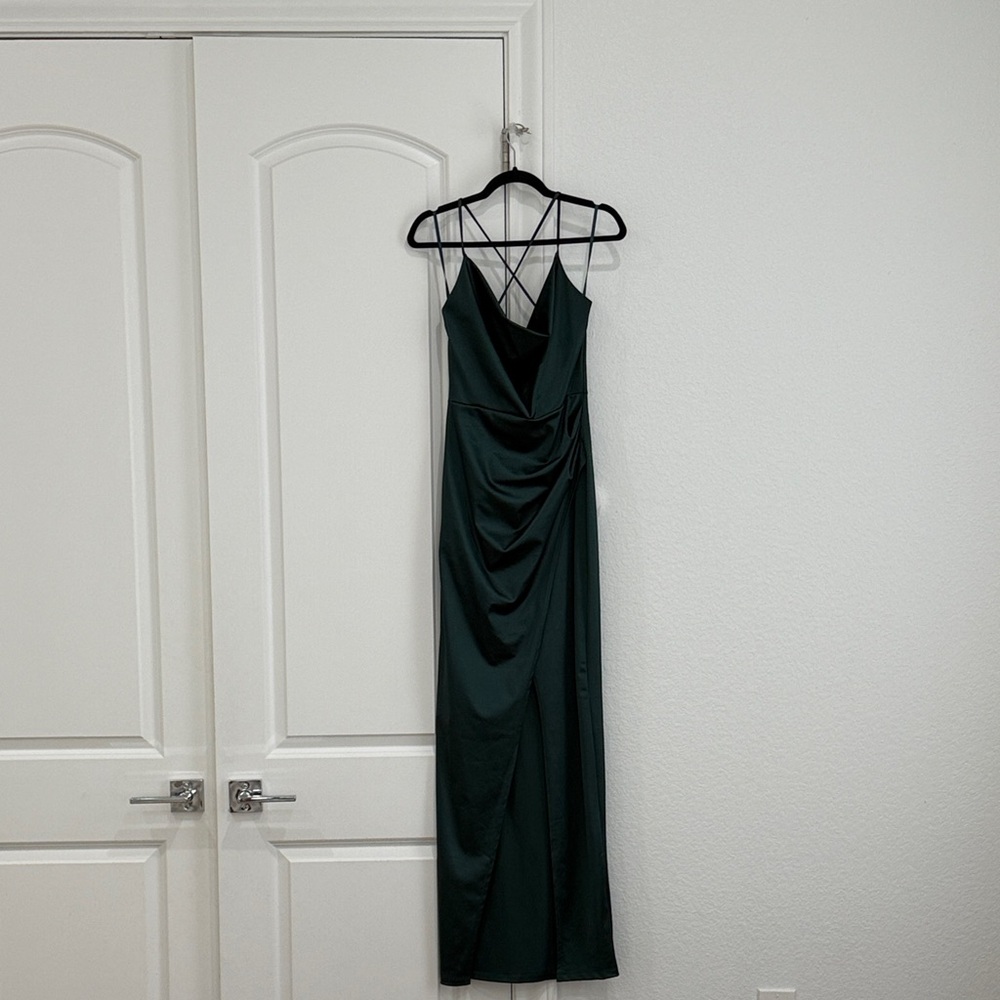 Windsor Emerald Satin Maxi Dress